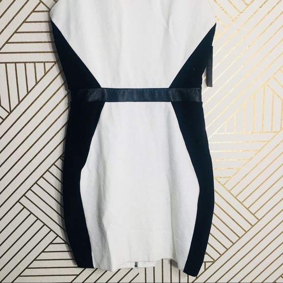La Pina | NWT Color Block Dress w/ Leather Detail - Picture 3 of 7